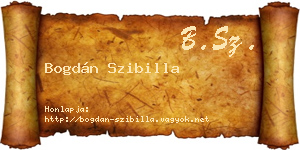 Bogdán Szibilla névjegykártya